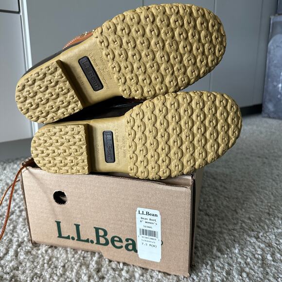 Women's L.L.Bean Boots, 8", Color:Tan/Bean Boot Brown/Gum, Size 7.5M(B), NWT - Picture 5 of 6